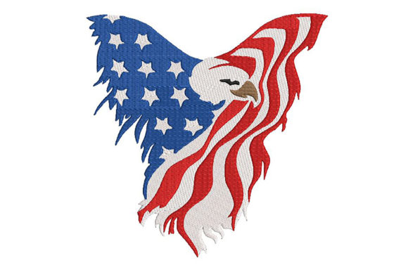 American Flag 2nd Version: A Patriotic Embroidery Delight