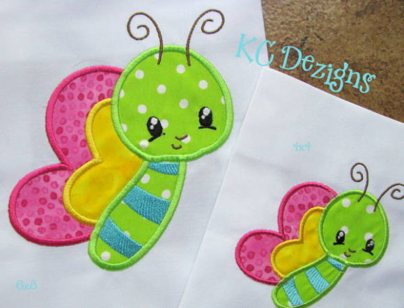 Baby Bug Butterfly Embroidery Design