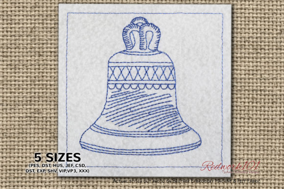 Christmas Hand Bell Redwork: A Festive Embroidery Gem