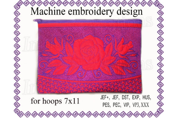 Cosmetic Zippered Bag in the Hoop