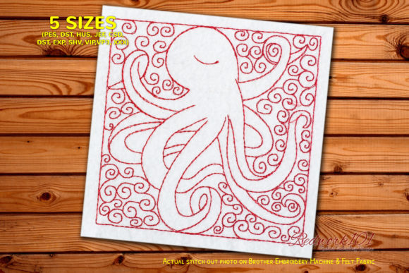 Cute Octopus Embroidery for Small Business Merch