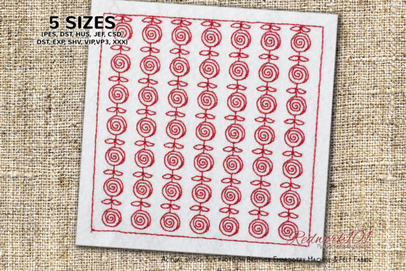 Flower Abstract Pattern: A Versatile Embroidery Design