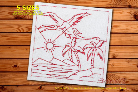 Flying Dinosaur Embroidery: A Versatile Design
