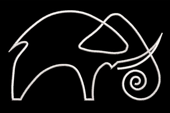 Minimalistic One Line Elephant Quilting