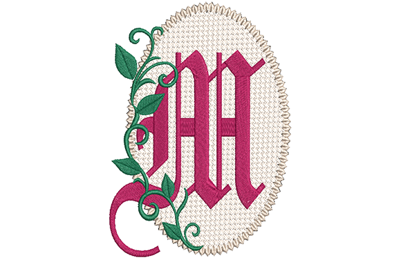 Olde English Monogram Letter M