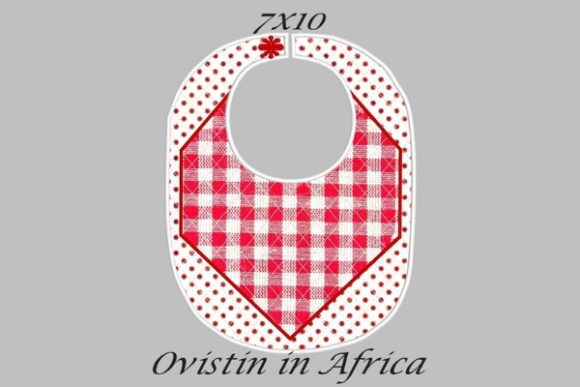 Red Gingham Adorable Baby Bib Small