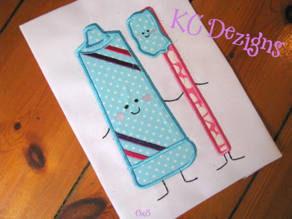 Toothpaste and Toothbrush Applique: A Charming Addition